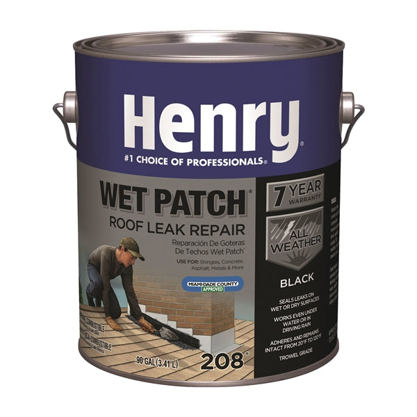 Henry Wet Patch 208R Series HE208042 Roof Cement, Black, Liquid, 1 gal Can