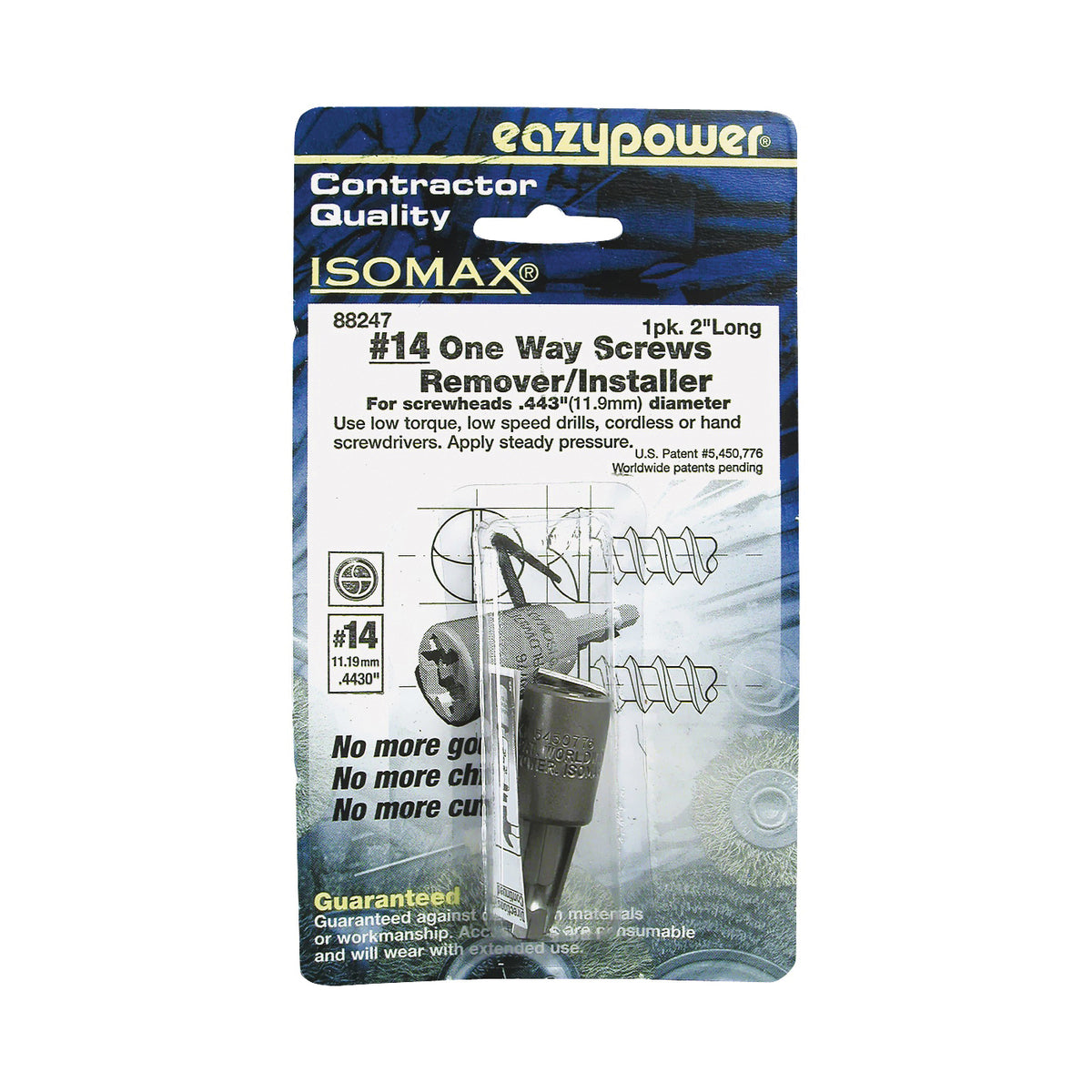 EAZYPOWER 88247 One Way Screw Remover, #14 Bolt/Screw, HSS