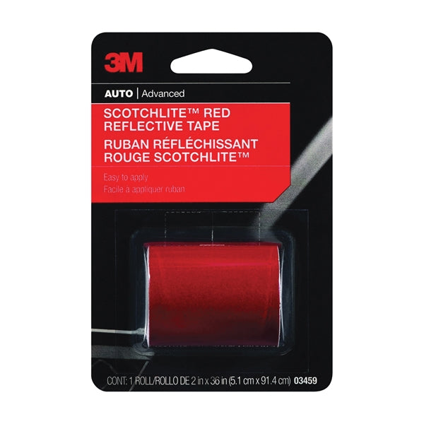 Scotchlite 03459 Reflective Safety Tape, 36 in L, 2 in W, Red