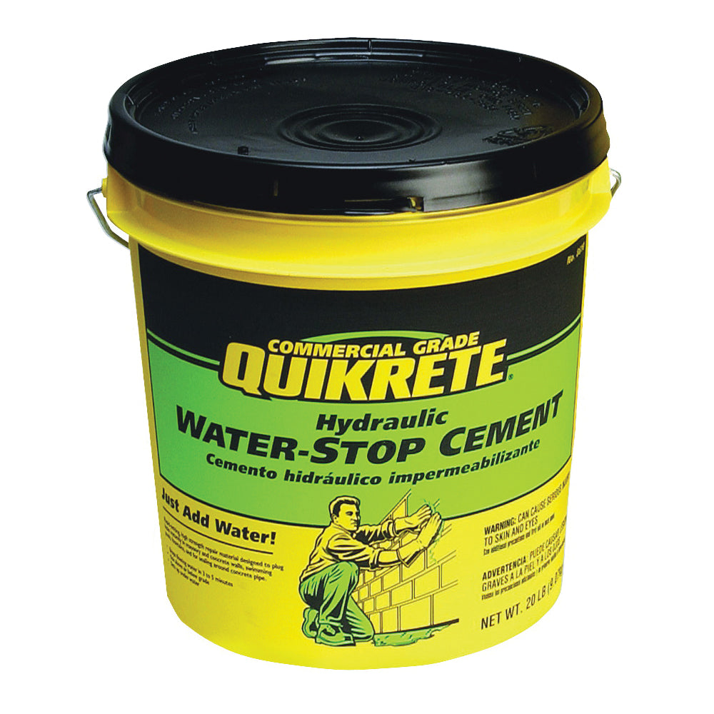 Quikrete 1126-20 Hydraulic Cement, Gray, Solid, 20 lb Pail