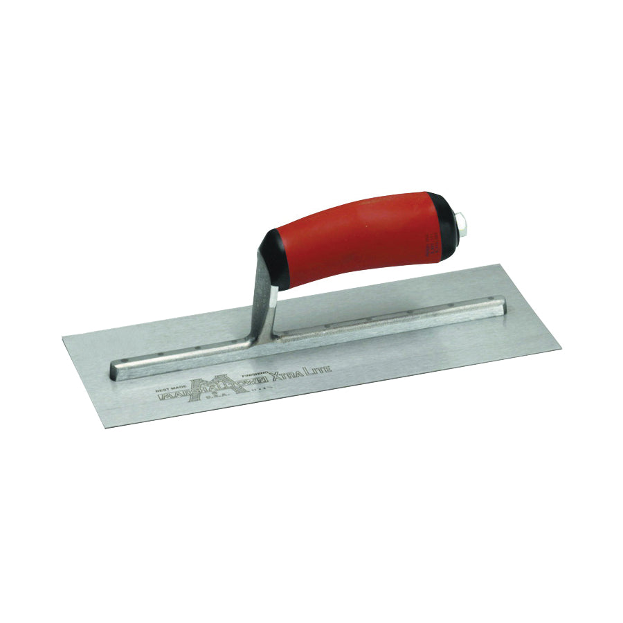 Marshalltown MXS20D Finishing Trowel, 20 in L Blade, 4 in W Blade, Spring Steel Blade, Square End, Curved Handle