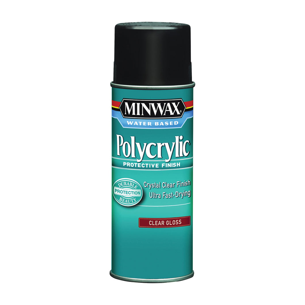 Minwax Polycrylic 35555000 Protective Finish Paint, Gloss, Liquid, Crystal Clear, 11.5 oz, Aerosol Can