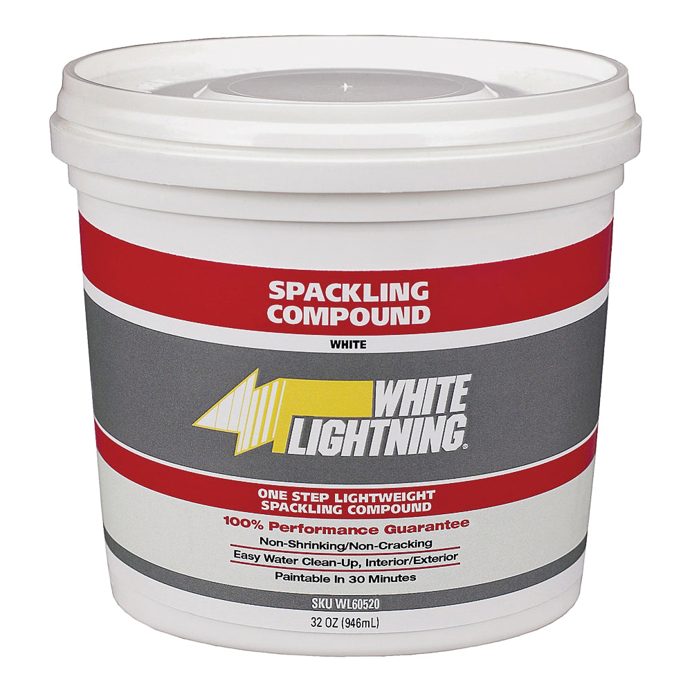 WHITE LIGHTNING WL60512 Spackling Paste White, White, 0.5 pt Can