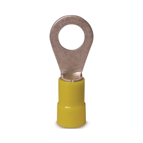 GB 20-106 Ring Terminal, 600 V, 12 to 10 AWG Wire, #8 to 10 Stud, Vinyl Insulation, Copper Contact, Yellow