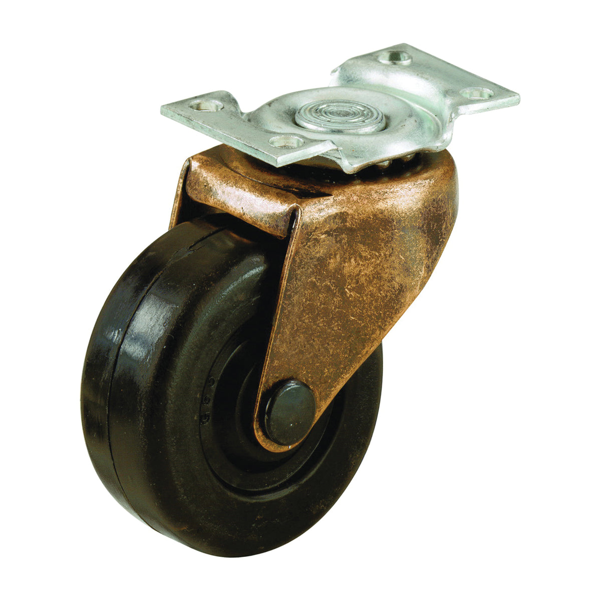 Shepherd Hardware 9346 Swivel Caster, 2 in Dia Wheel, Rubber Wheel, Black, 80 lb