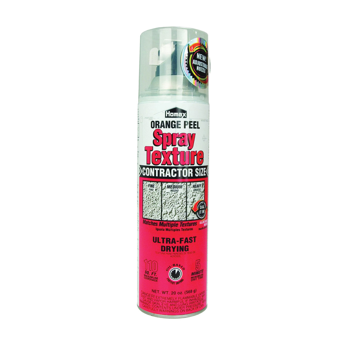 Homax 4055-06 Wall Texture, Liquid, Pungent Hydrocarbon, White, 20 oz Aerosol Can