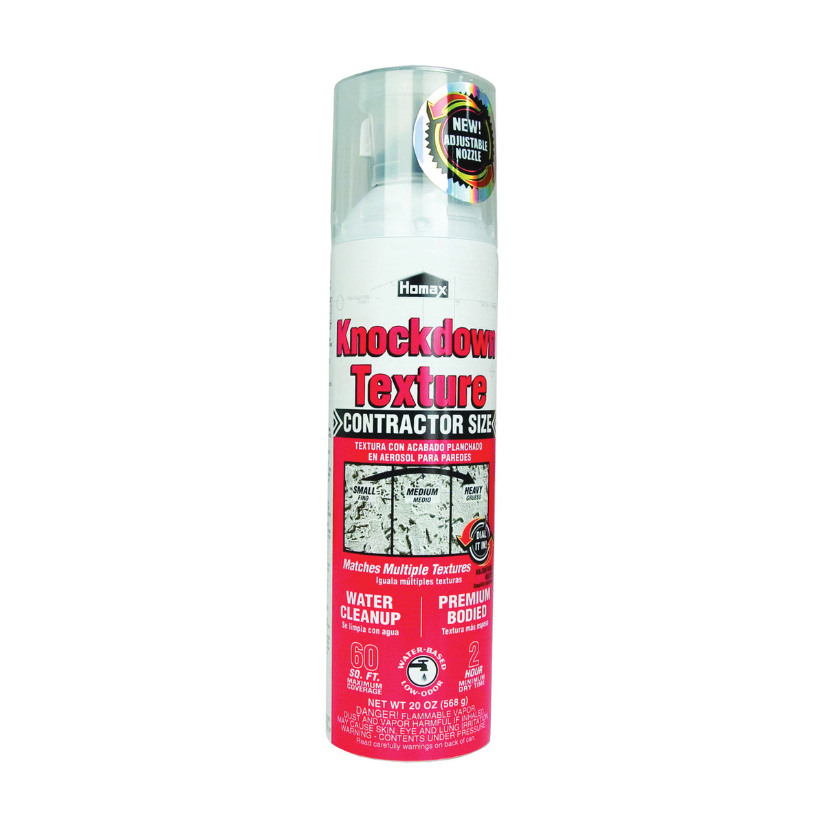 Homax 4065-06 Knockdown Wall Texture, Liquid, Solvent, Gray/White, 20 oz Can