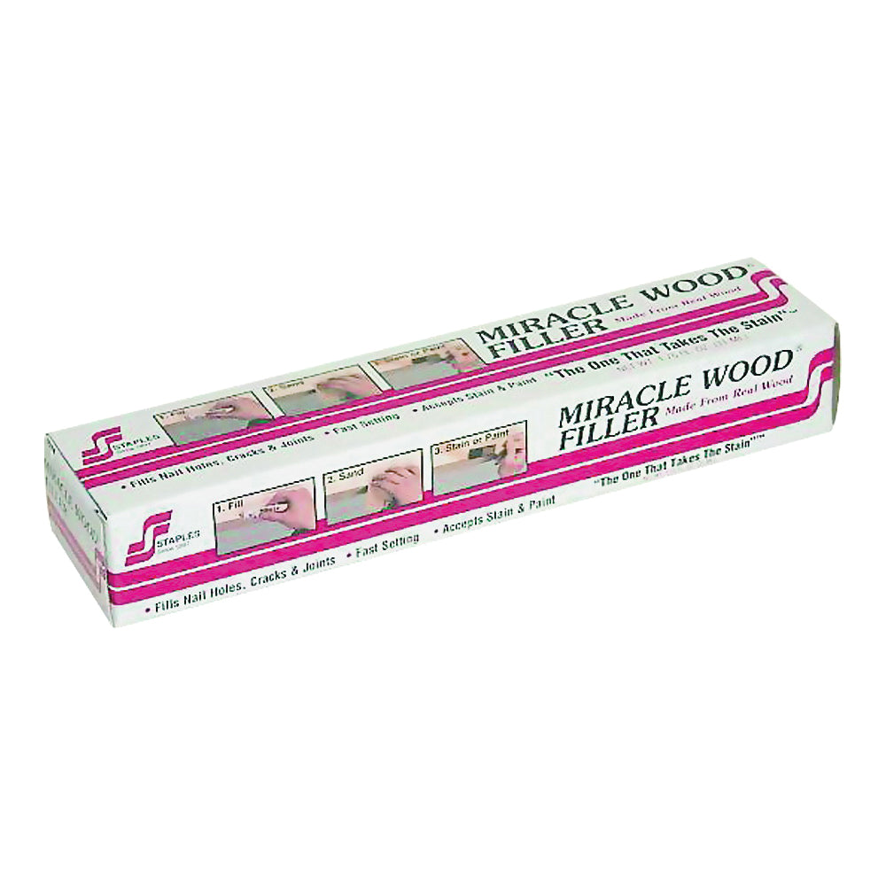 Staples Miracle Wood 942 Wood Filler, Putty, Strong Solvent, Natural, 1.75 oz Tube