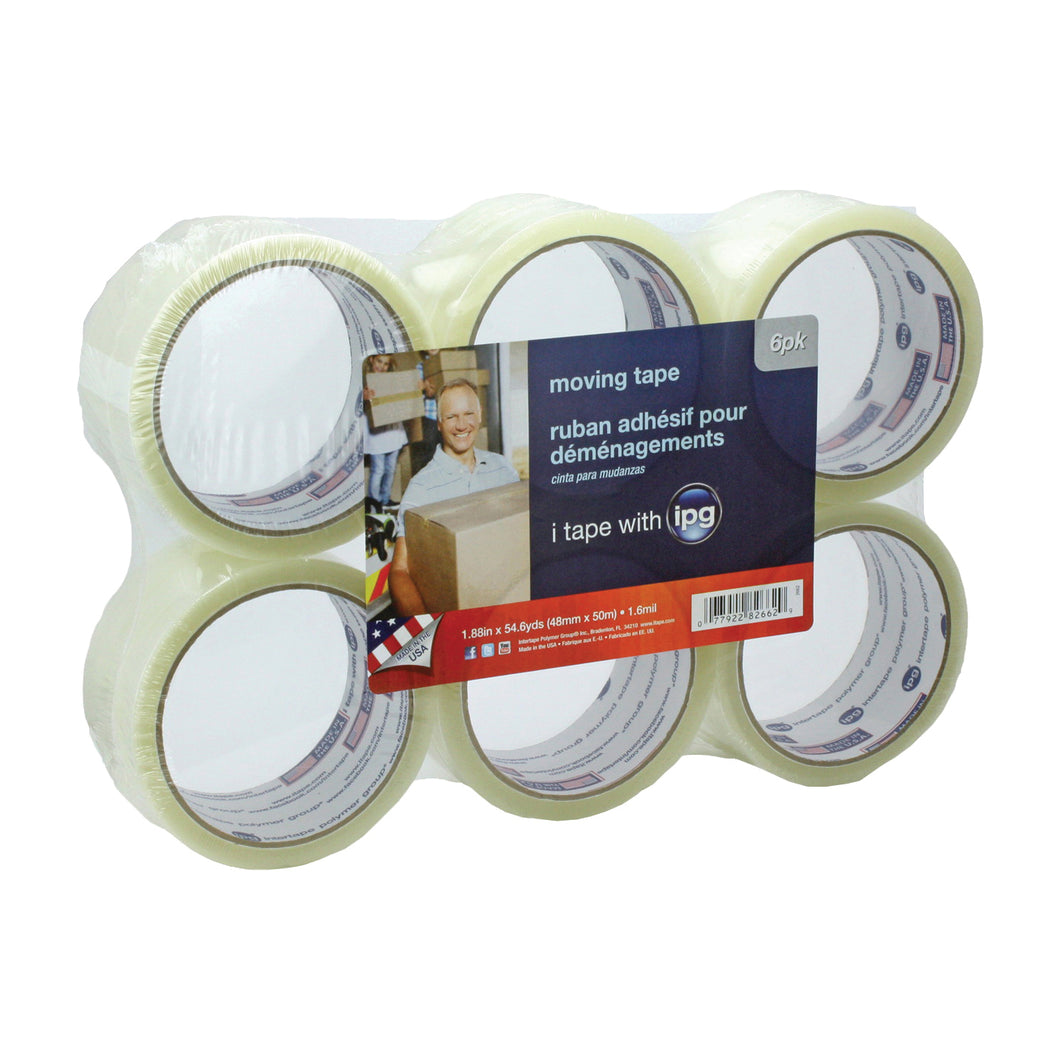 IPG 2662 Sealing Tape, 54.6 yd L, 1.88 in W, Polypropylene Backing, Clear