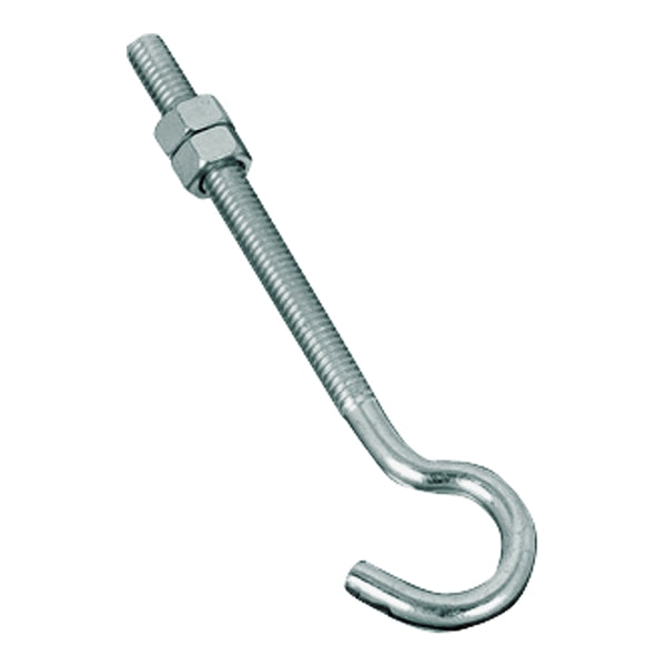 National Hardware 2162BC Series N221-689 Hook Bolt, 5/16 in Thread, 5 in L, Steel, Zinc, 100 lb Working Load