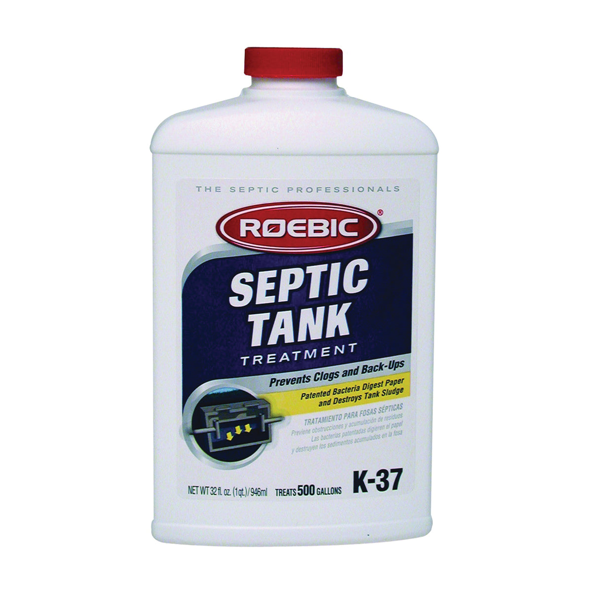 ROEBIC K-37H Septic System Treatment, Liquid, Straw, Earthy, Slightly Hazy, 0.5 gal