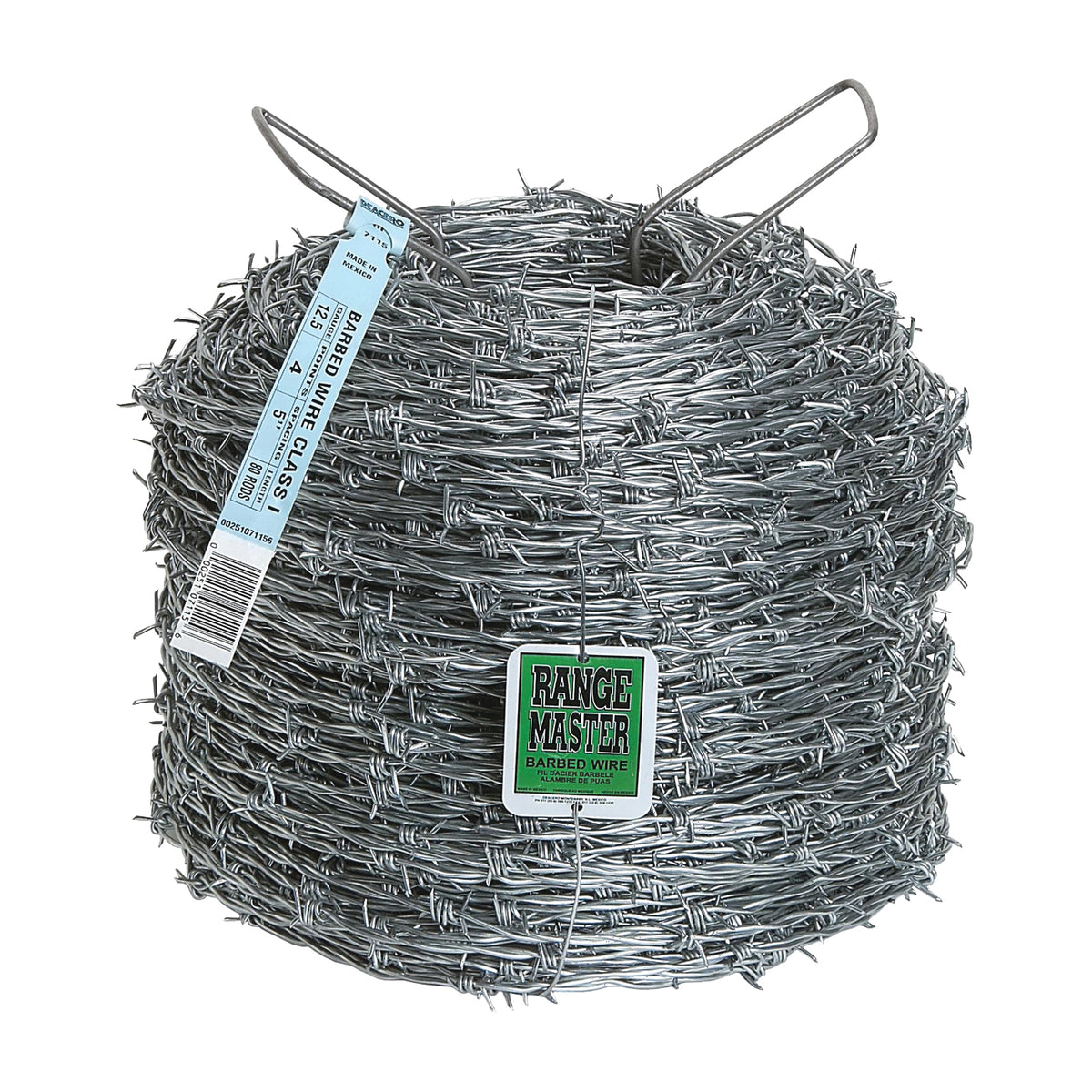 Rangemaster Commercial Class 7125 Barbed Wire, 1320 ft L, 12-3/4 Gauge, 5 in Points Spacing, Zinc