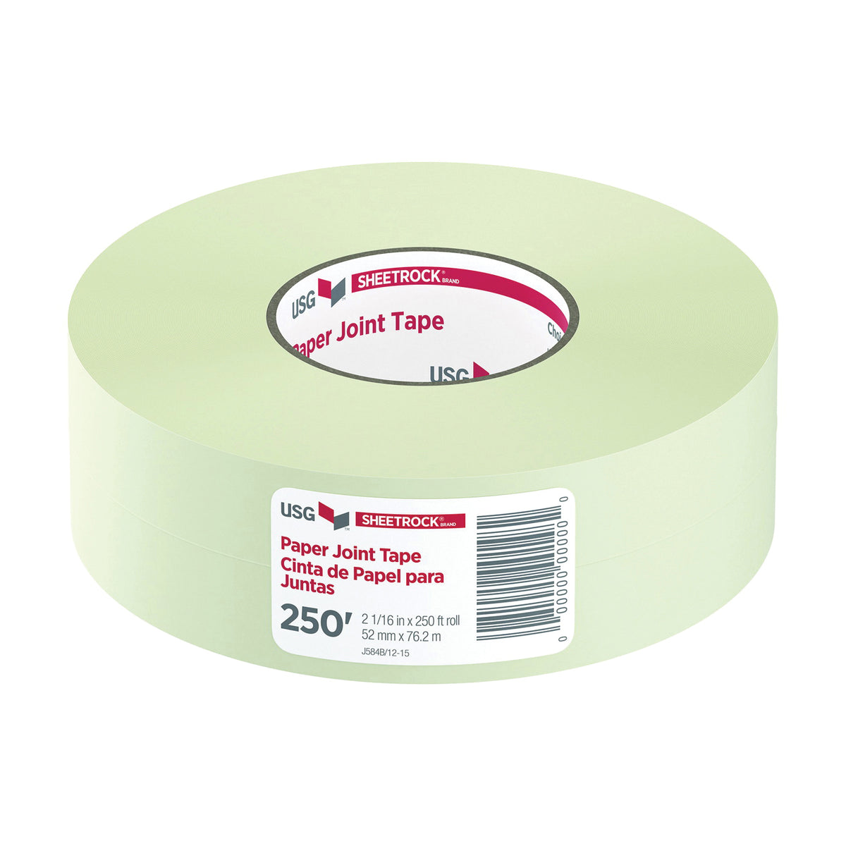 USG 382175020 Joint Tape, 250 ft L, 2-1/16 in W, 0.0085 mm Thick, Solid, White