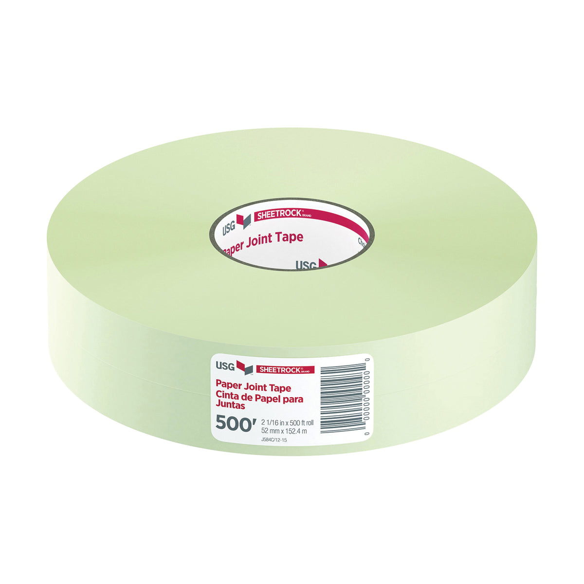 USG 382198010/222634 Joint Tape, 500 ft L, 2-1/16 in W, 0.01 mm Thick, Solid, White