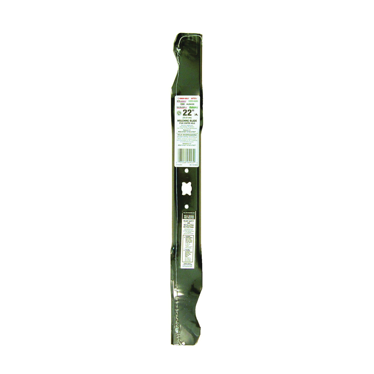 MTD 490-100-M085 Mulching Blade, 22 in L, Carbon Steel
