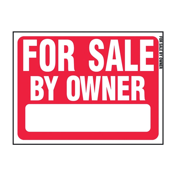 HY-KO RS-605 Real Estate Sign, For Sale By Owner, White Legend, Plastic, 24 in W x 18 in H Dimensions