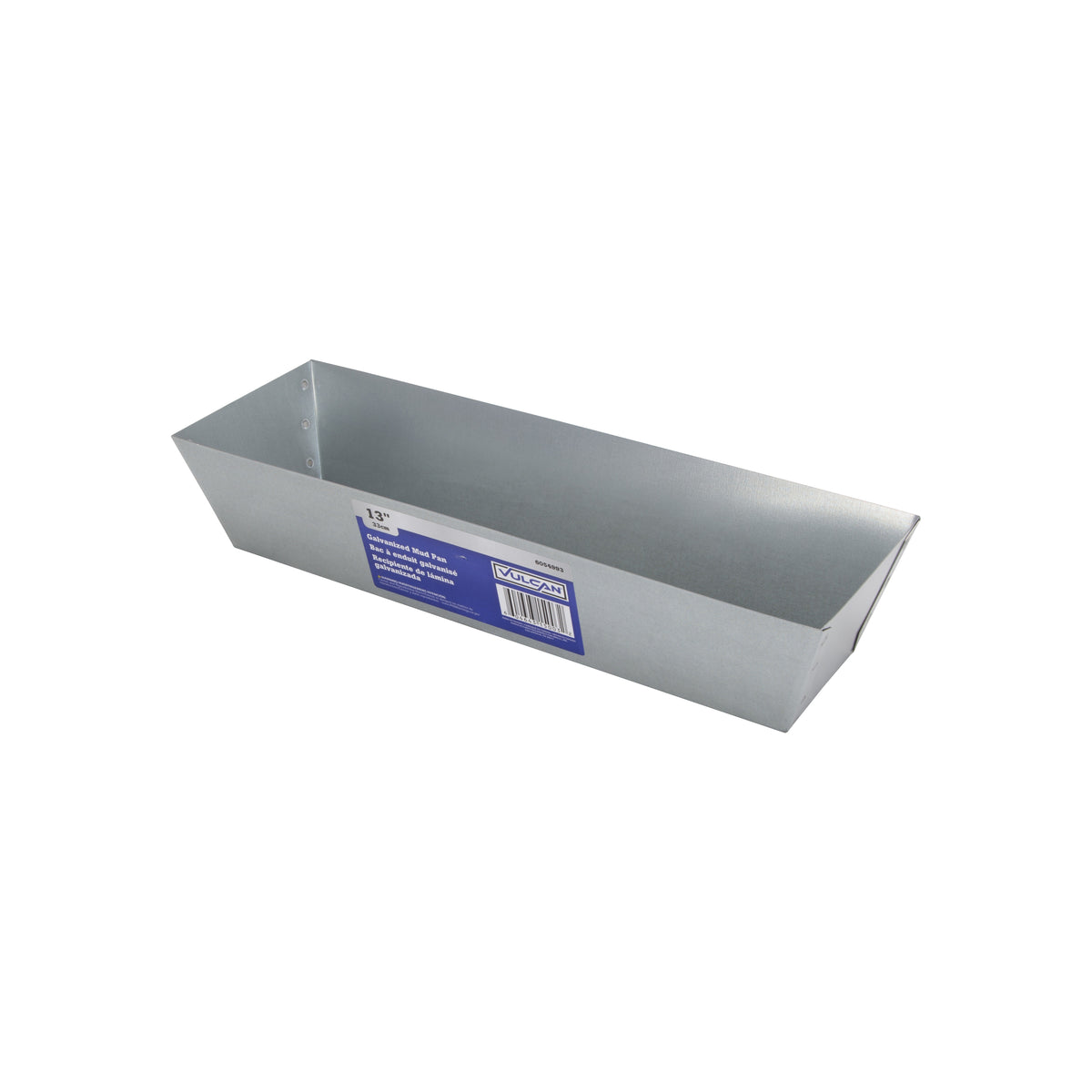 Vulcan 15003 Drywall Mud Pan, 150 cu-in Capacity, 12-7/8 in L Bottom, 3 in W Bottom, Galvanized Steel