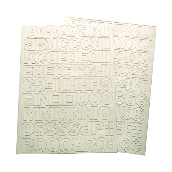 HY-KO 30013 Die-Cut Number and Letter Set, 1 in H Character, White Character, White Background, Vinyl