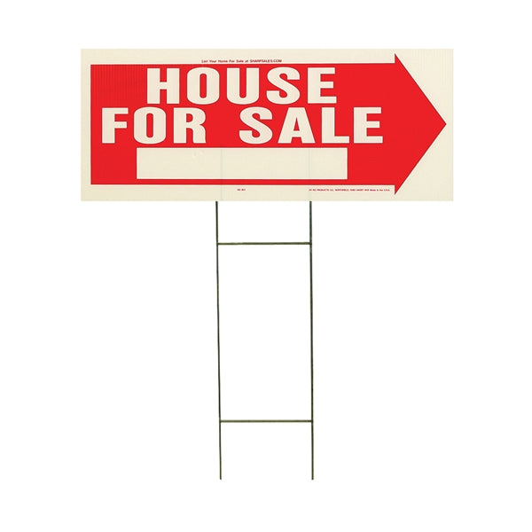 HY-KO RS-801 Lawn Sign, House For Sale, White Legend, Plastic, 24 in W x 9-1/2 in H Dimensions