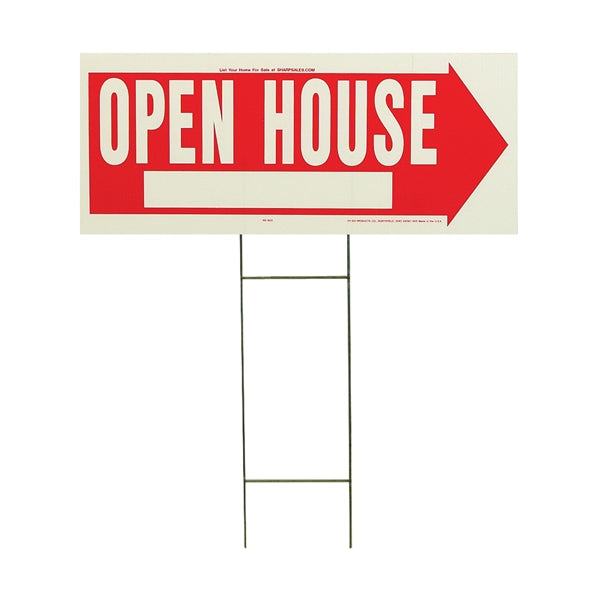 HY-KO RS-803 Lawn Sign, OPEN HOUSE, White Legend, 24 in L x 9-1/2 in W Dimensions