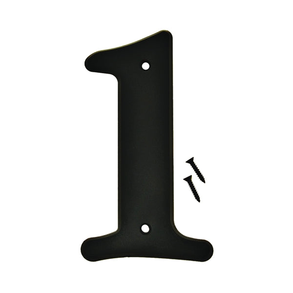 HY-KO 30200 Series 30201 House Number, Character: 1, 6 in H Character, Black Character, Plastic