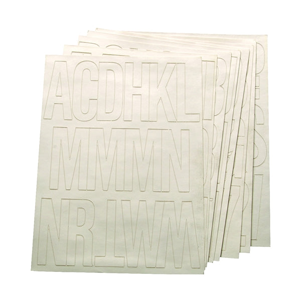 HY-KO 30015 Die-Cut Number and Letter Set, 3 in H Character, White Character, White Background, Vinyl