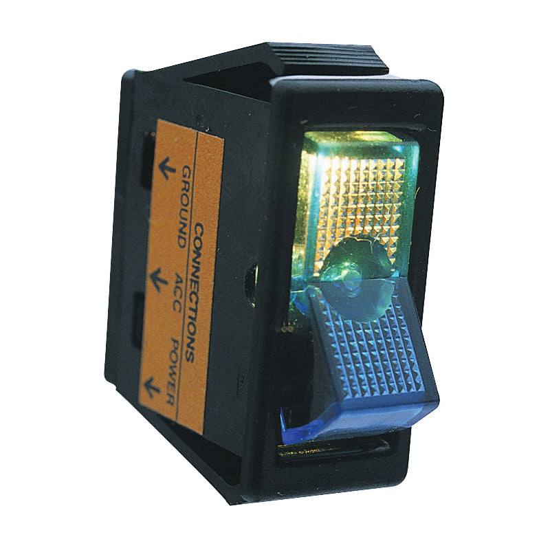 CALTERM 40340 Rocker Switch, 20 A, 12 VDC, SPST, Black