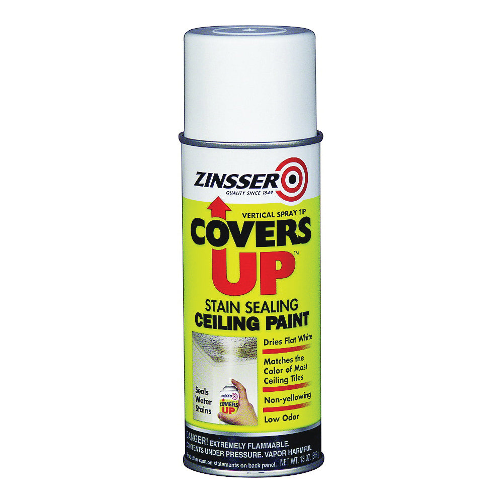 ZINSSER 03688 Ceiling Paint and Primer, White, Flat, 13 oz