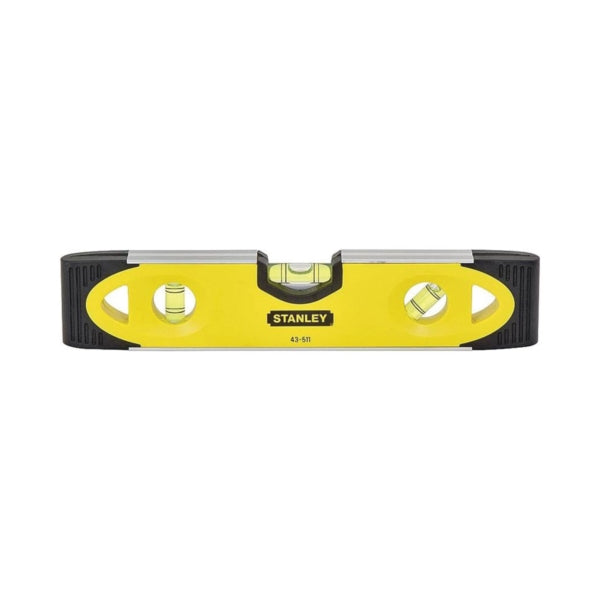 STANLEY 43-511 Torpedo Level, 9 in L, 3-Vial, 2-Hang Hole, Magnetic, Aluminum