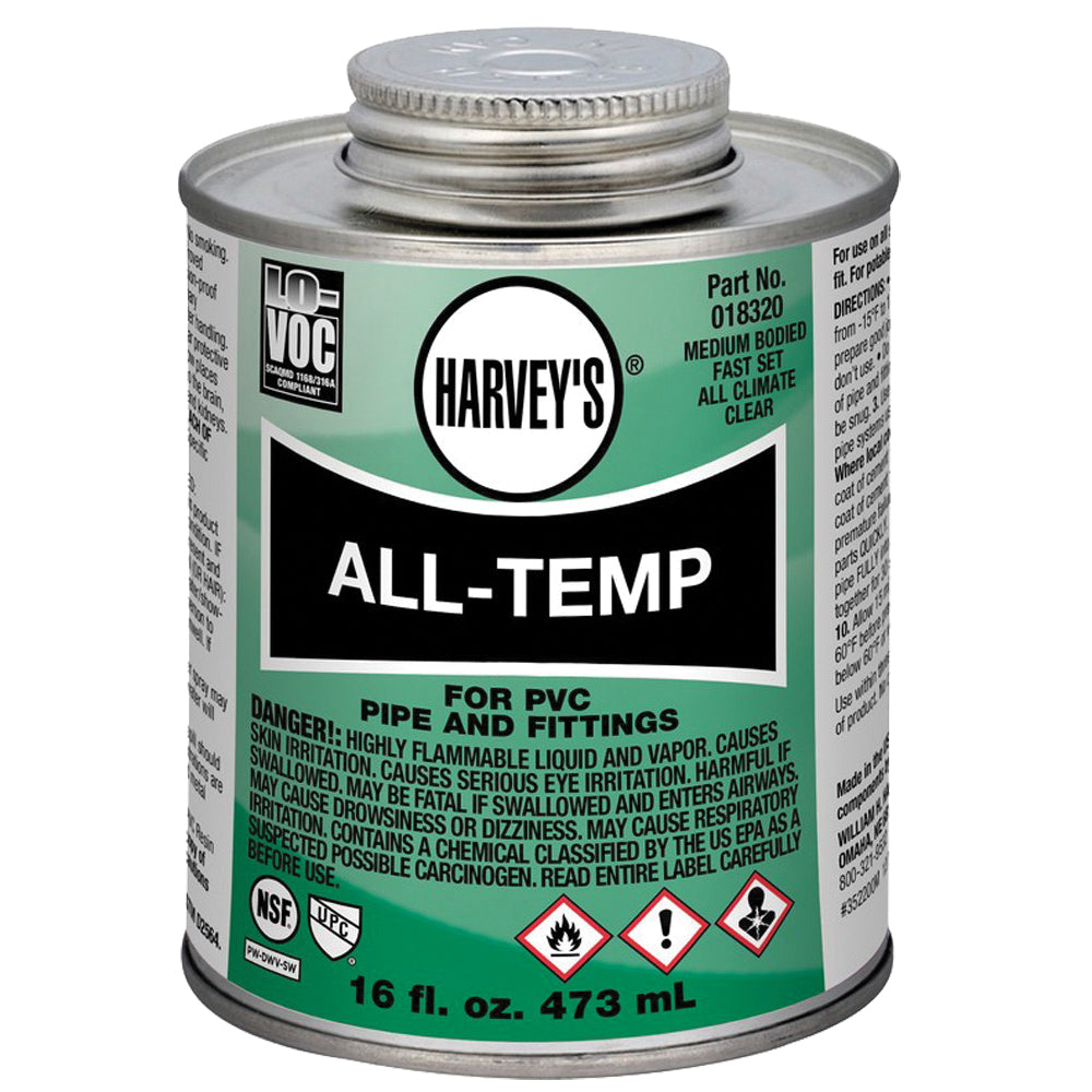 Harvey 018320-12 Solvent Cement, 16 oz Can, Liquid, Gray