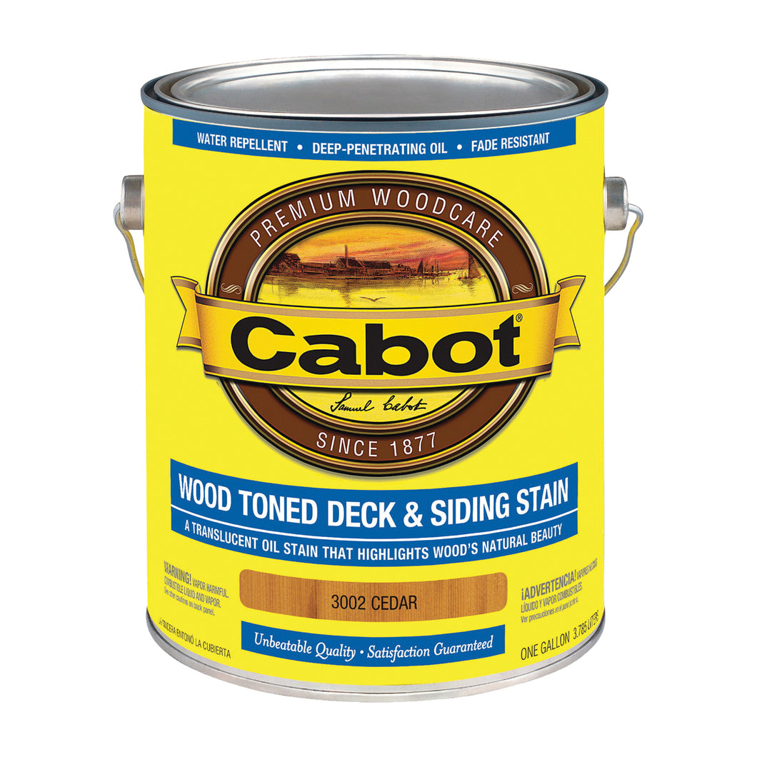 Cabot 3000 Series 140.0003002.007 Deck and Siding Stain, Cedar, Liquid, 1 gal