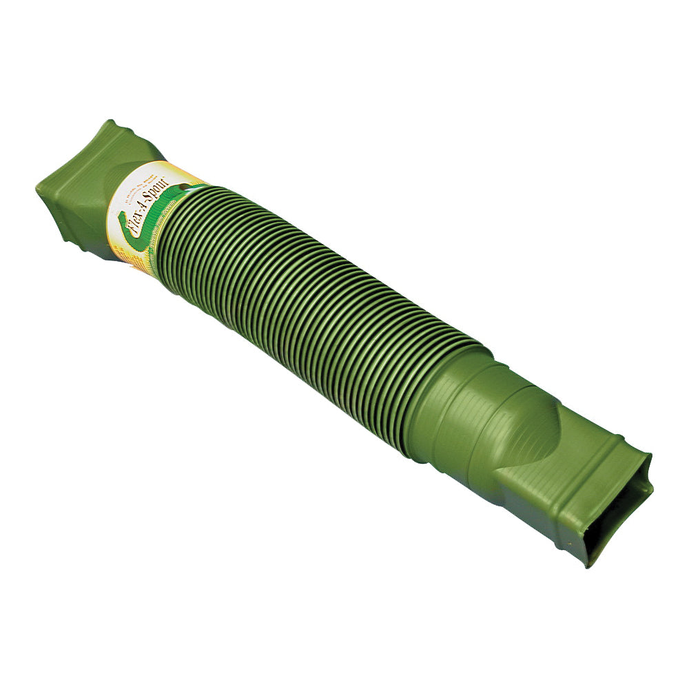 Amerimax Flex-A-Spout Series 85511 Downspout Extension, 22 to 55 in L Extended, Vinyl, Green