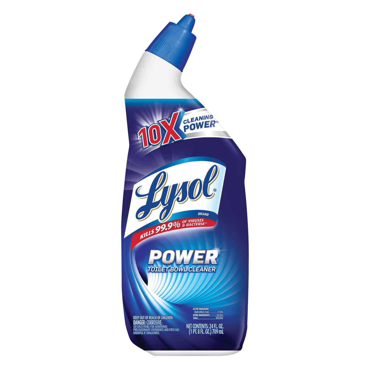 Lysol 1920002522 Toilet Bowl Cleaner, 24 oz Bottle, Liquid, Wintergreen, Blue