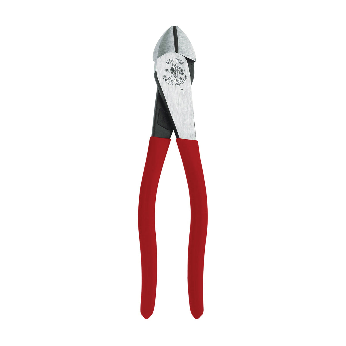 KLEIN TOOLS D248-8 Diagonal Cutting Plier, 8-1/16 in OAL, 3/4 in Cutting Capacity, Red Handle, Ergonomic Handle
