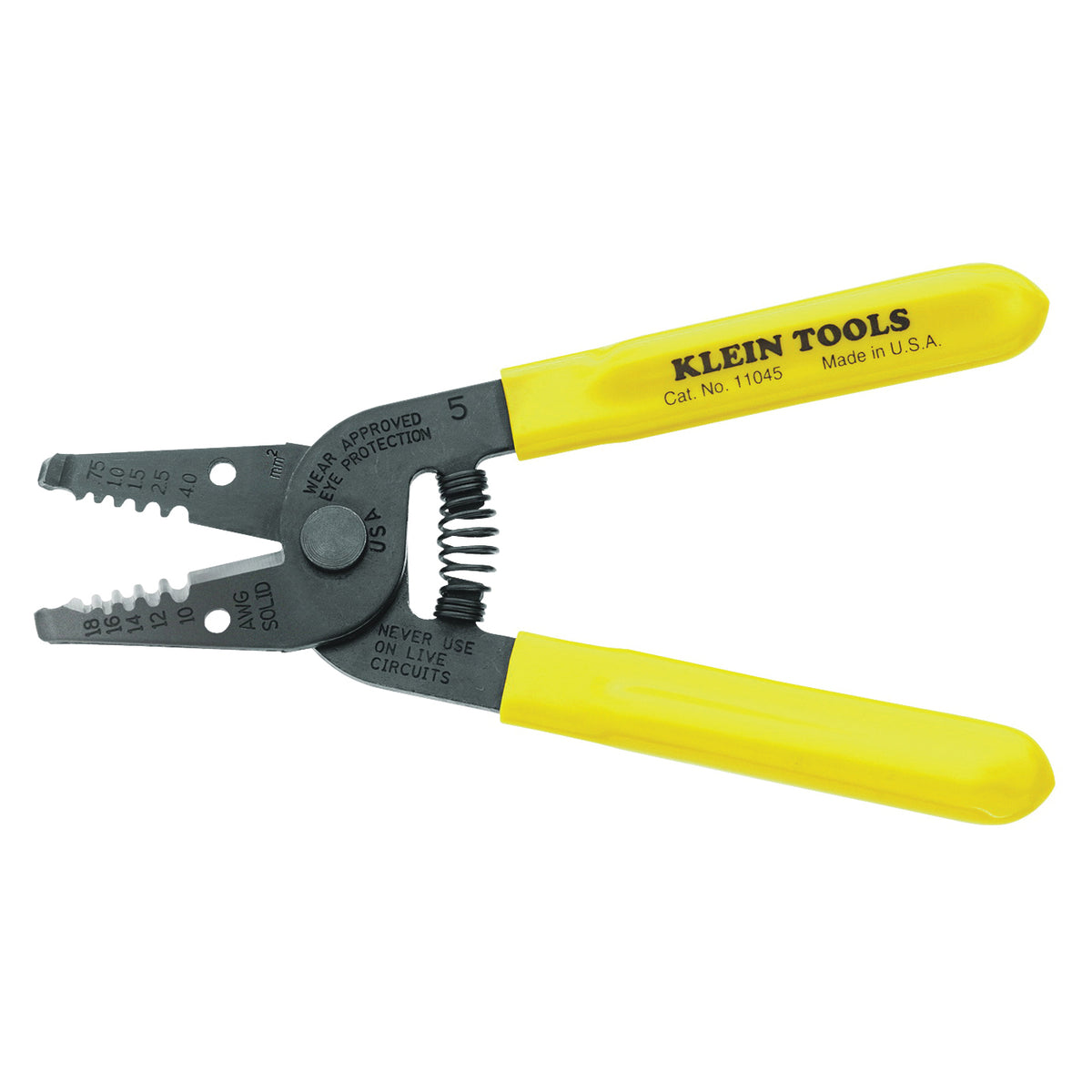Klein-Kurve 11045 Wire Stripper, 10 to 18 AWG Wire, 10 to 18 AWG Solid Stripping, 6-1/4 in OAL, Textured Handle