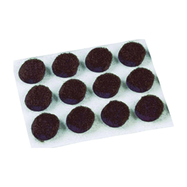 Shepherd Hardware 9958 Furniture Pad, Felt Cloth, Brown, 1/2 in Dia, Round