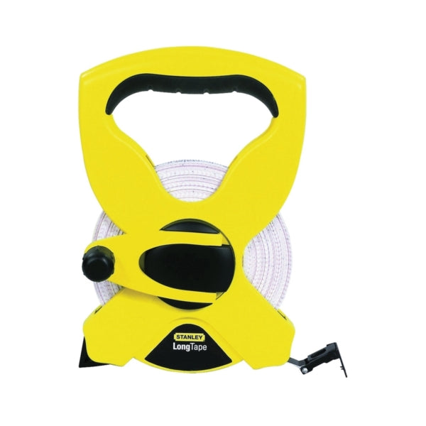 STANLEY 34-793 Measuring Tape, 200 ft L Blade, 1/2 in W Blade, Fiberglass Blade, ABS Case, Black/Yellow Case