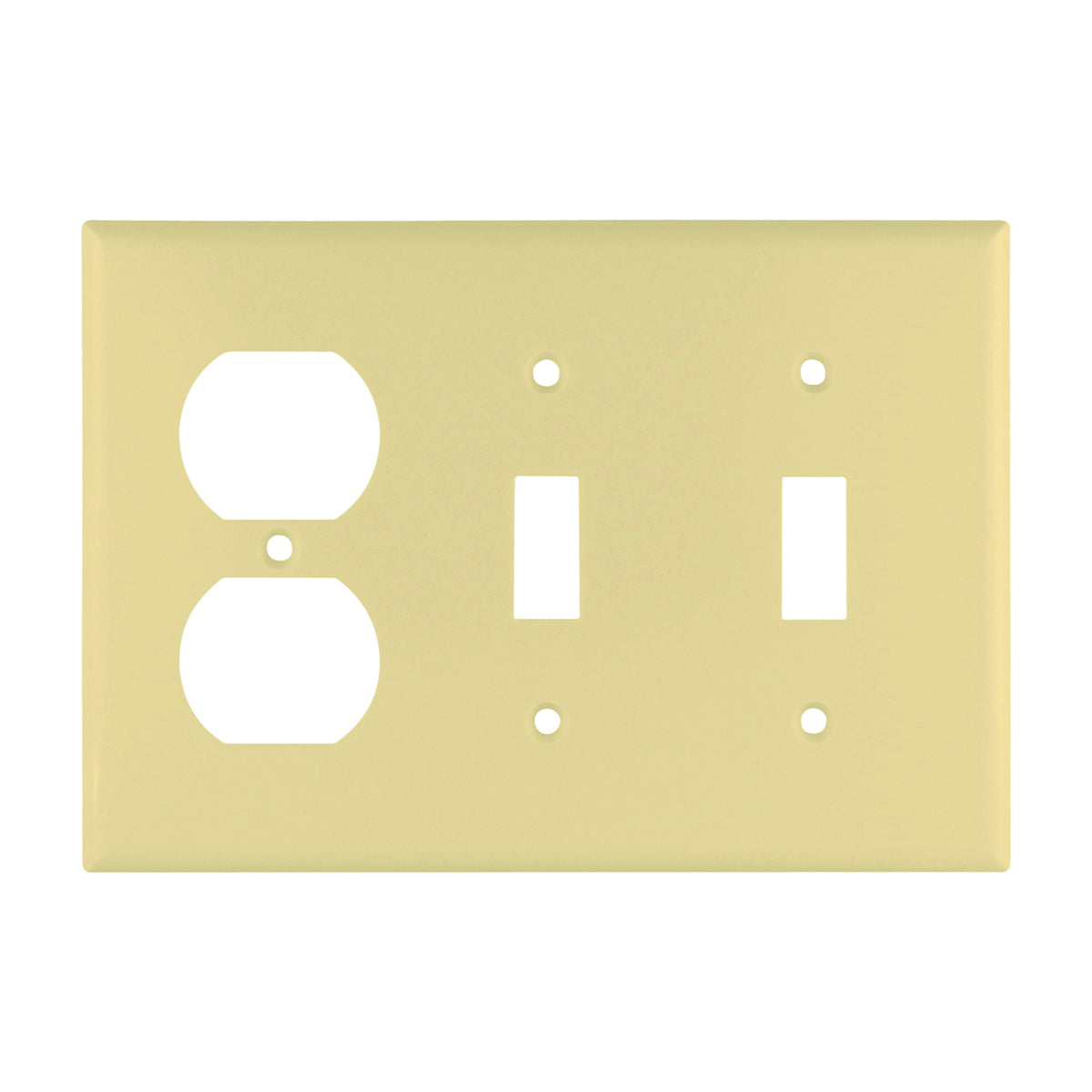 Eaton Wiring Devices 2158V-BOX Combination Wallplate, 4-1/2 in L, 6-3/8 in W, 3 -Gang, Thermoset, Ivory