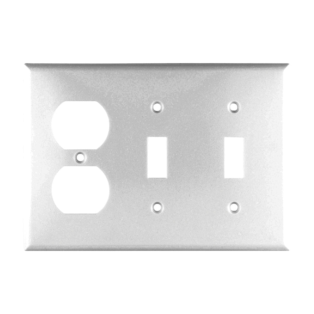 Eaton Wiring Devices 2158W-BOX Combination Wallplate, 4-1/2 in L, 6-3/8 in W, 3 -Gang, Thermoset, White