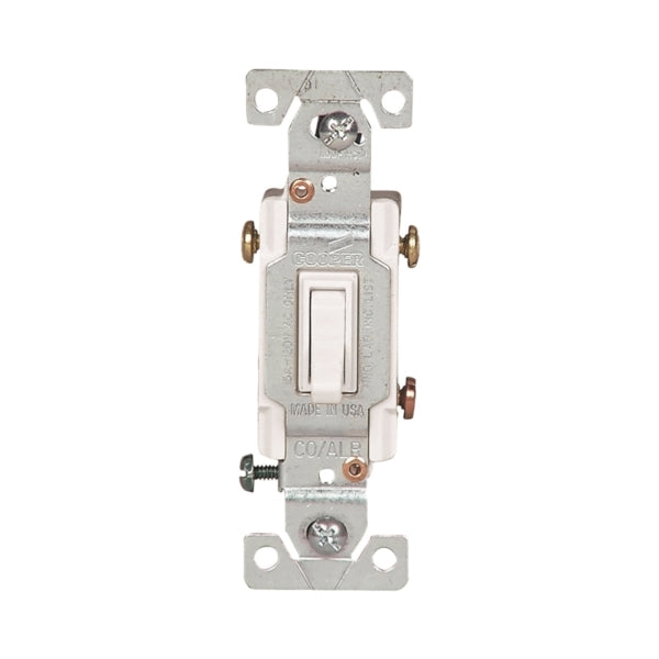 Eaton Wiring Devices 5223-7W-BU Toggle Switch, 15 A, 120 V, Screw Terminal, White