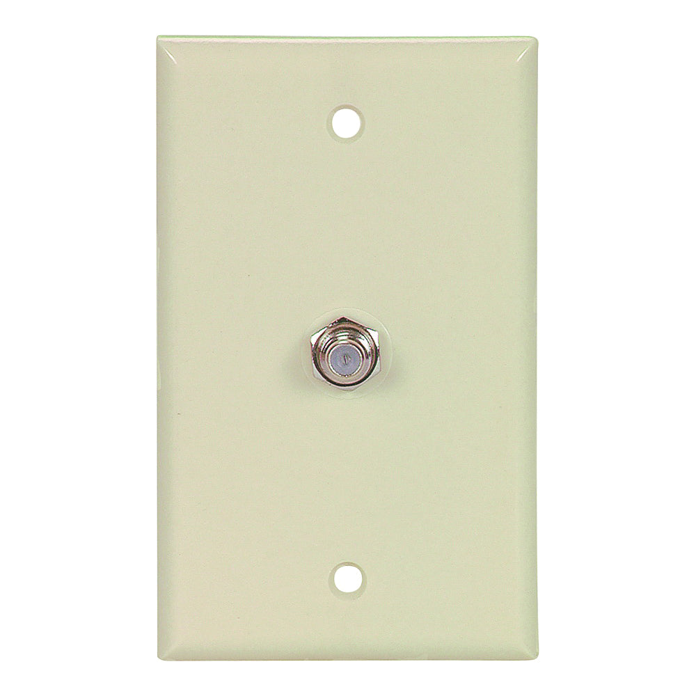Eaton Cooper Wiring 1172V Wallplate with Coaxial Adapter, 4-1/2 in L, 2-3/4 in W, 1 -Gang, Thermoplastic, Ivory