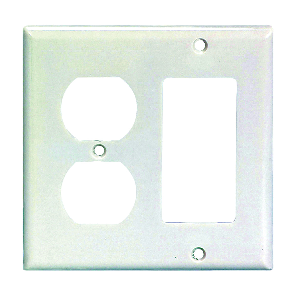 Eaton Wiring Devices 2157W-BOX Combination Wallplate, 4-1/2 in L, 4-9/16 in W, 2 -Gang, Thermoset, White