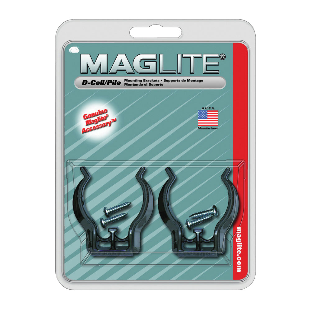 MAGLITE ASXD026 Mounting Bracket, ABS, Black, For: D-Cell Mag-Lites