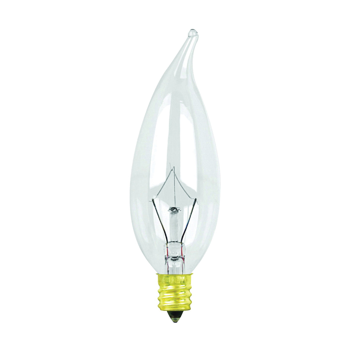 Feit Electric 40CFC/15-130 Incandescent Bulb, 40 W, CA8 Lamp, Candelabra E12 Lamp Base, 2700 K Color Temp