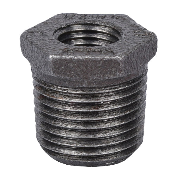Prosource 35-1/2X1/4B Pipe Bushing, 1/2 x 1/4 in, MIP x FIP, Malleable Iron, SCH 40 Schedule, 300 psi Pressure