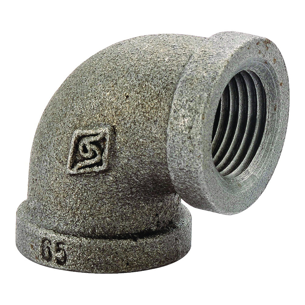 Prosource B90R 15X10 Reducing Pipe Elbow, 1/2 x 3/8 in, FIP, 90 deg Angle, Malleable Iron, SCH 40 Schedule