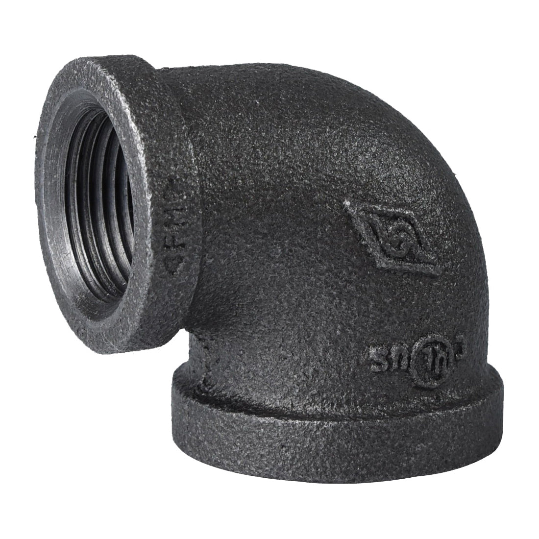 Prosource 2B-1X3/4B Reducing Pipe Elbow, 1 x 3/4 in, FIP, 90 deg Angle, Malleable Iron, SCH 40 Schedule