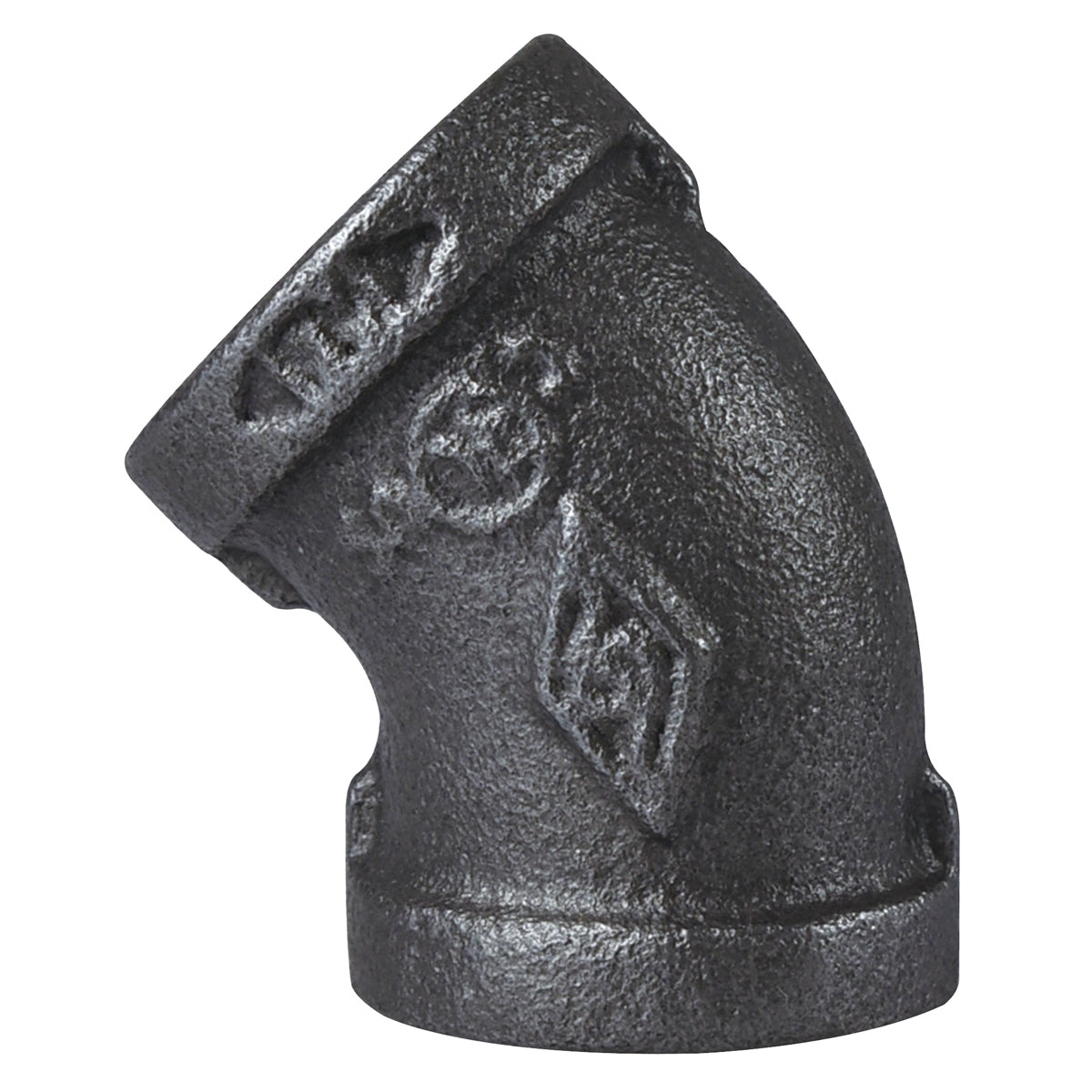 Prosource 4-3/4B Pipe Elbow, 3/4 in, FIP, 45 deg Angle, Malleable Iron, SCH 40 Schedule, 300 psi Pressure