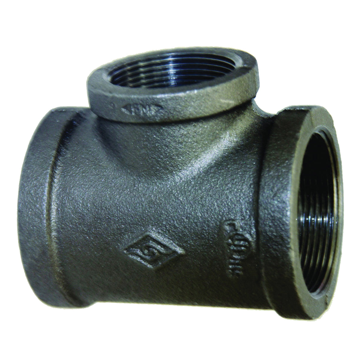 Prosource 11A3/4X1/2B Pipe Tee, 1/2 x 3/4 x 3/4 in, Threaded, Malleable Iron, SCH 40 Schedule, 300 PSI Pressure