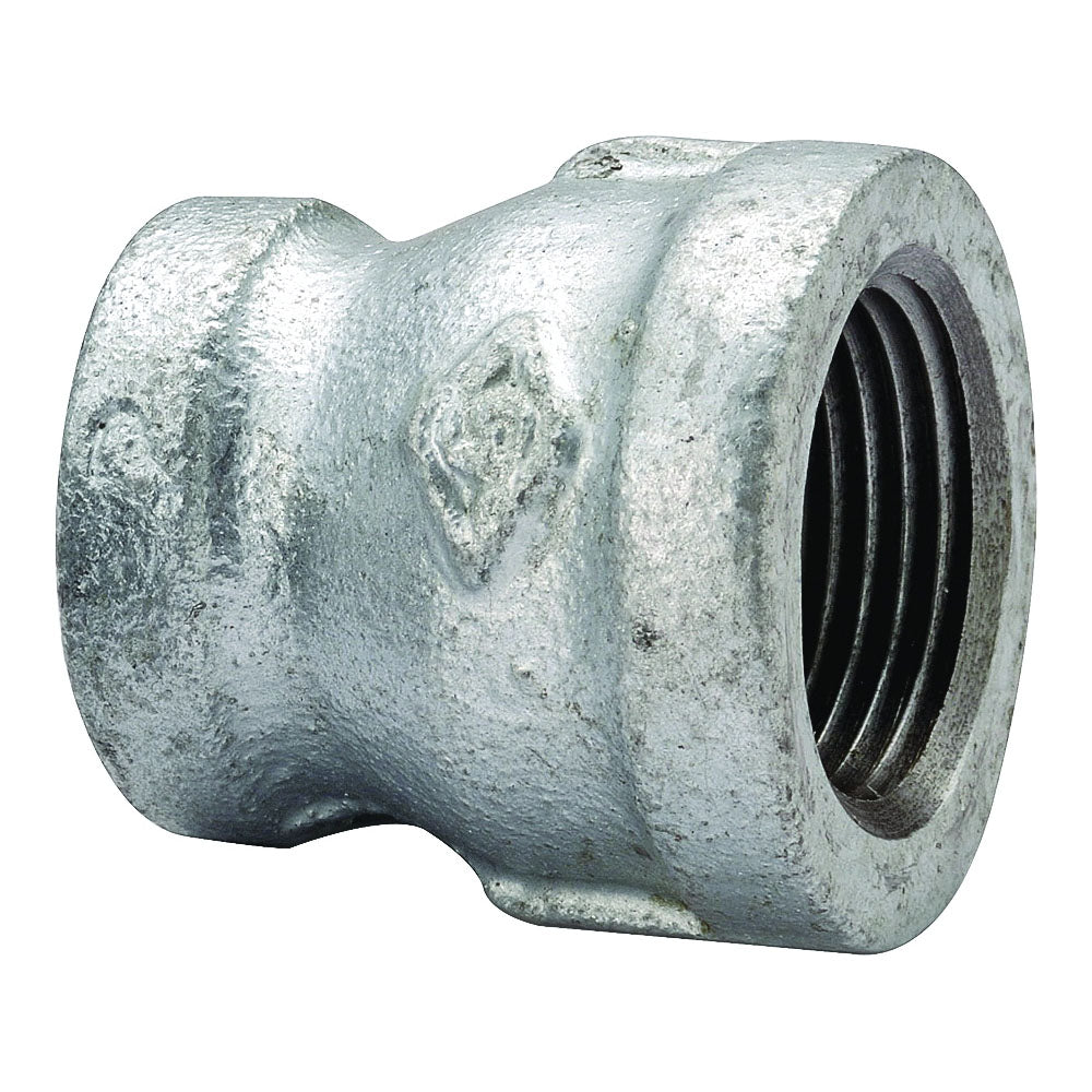 ProSource 24-11/2X1G Reducing Pipe Coupling, 1-1/2 x 1 in, Threaded, Malleable Steel, SCH 40 Schedule